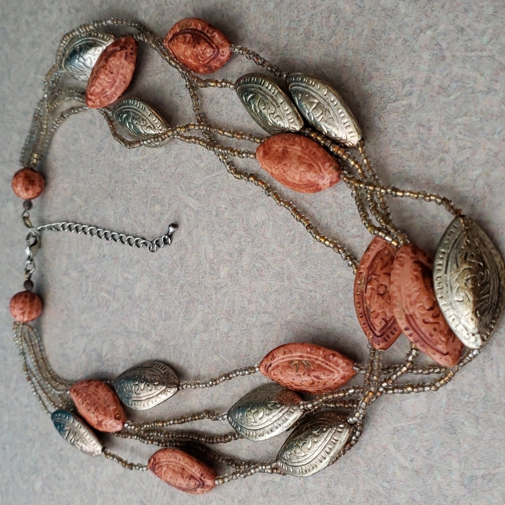 Handmade 5 strand beaded necklace